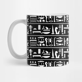 Ancient Egypt hyeroglyphs White pattern repeat Mug